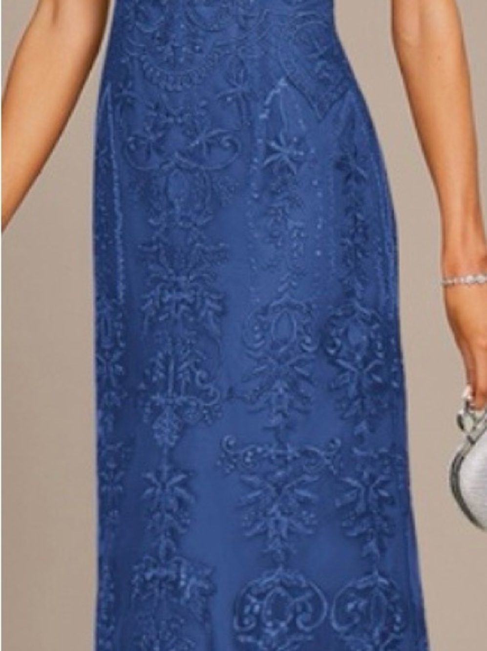 JJs House Royal Blue Embroidered Maxi Dress